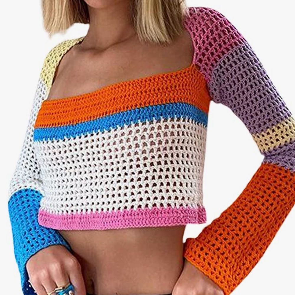 COLOR BLOCK KNIT SWEATER